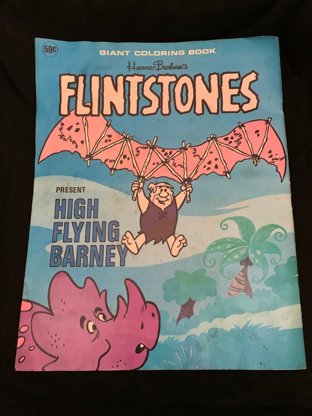 Vintage 1976 Flintstones Giant Coloring Book High Flying Barney Hanna Barbera